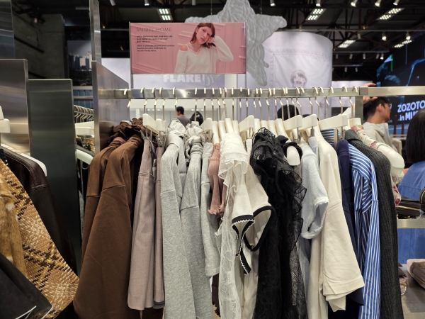 Clothing displayed at the pop-up