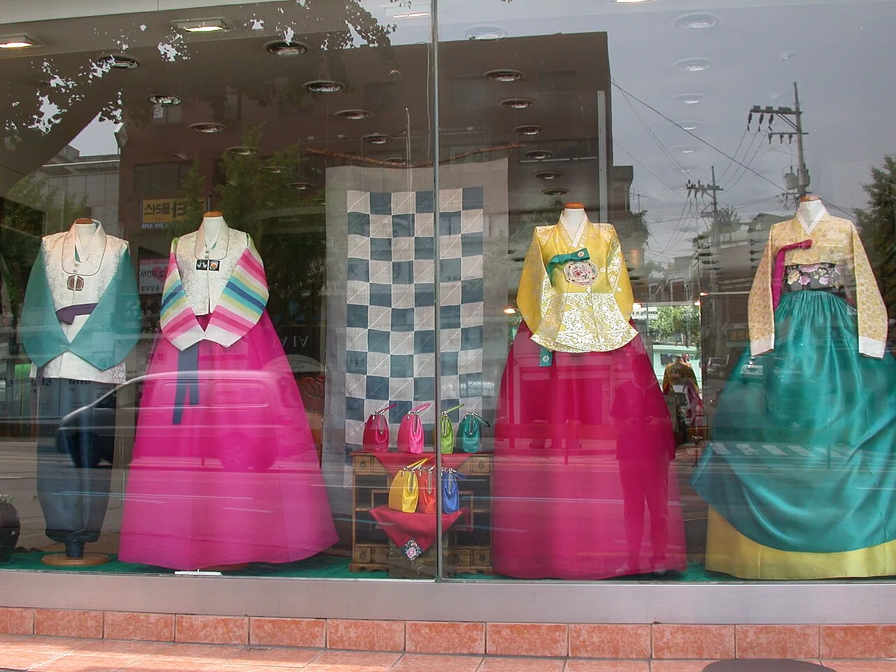 Traditional Korean hanbok on display, photographed in June 2007; archival garment reference.